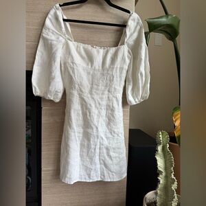 Reformation Hampstead White Linen Dress
